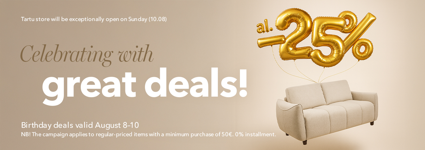 Celebrate with prices - all products at least -25%