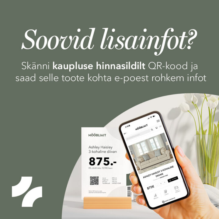 Soovid lisainfot? Skänni kaupluse hinnasildilt QR-kood ja saad selle toote kohta e-poest rohkem infot