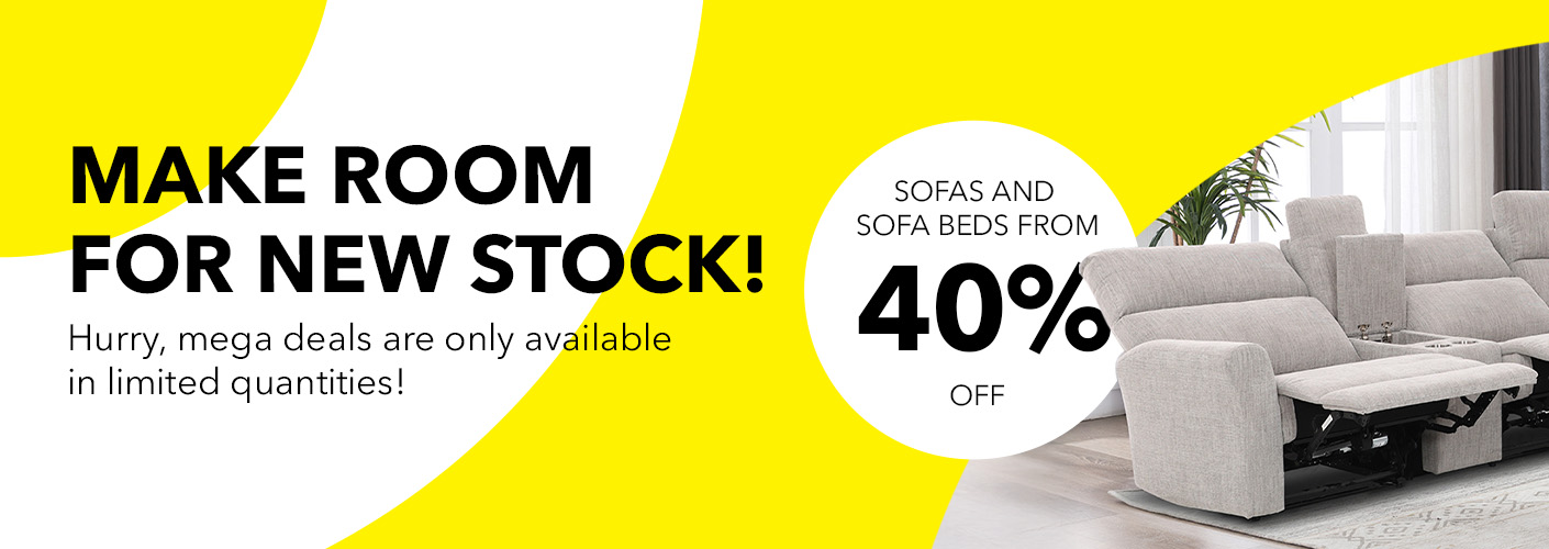 Make room for new stock! Sofas and sofa beds from -40%