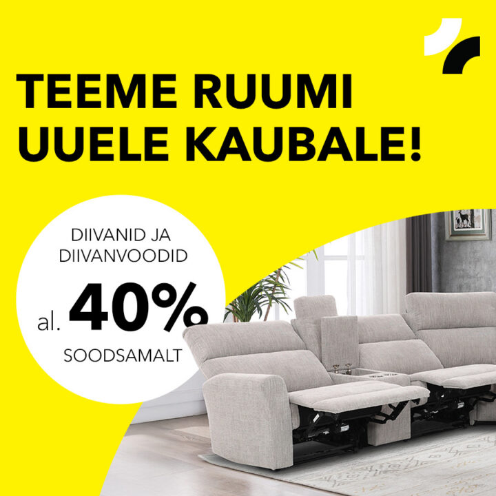 Teeme ruumi uuele kaubale! Diivanid ja diivanvoodid al -40%