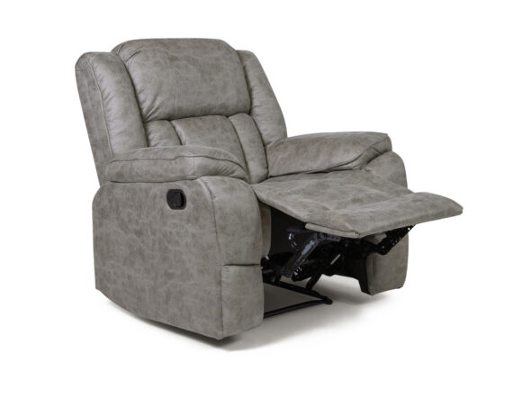 Lowell recliner tugitool hall külgvaade avatud
