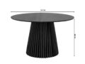 Osaka ümar söögilaud Ø 120 cm (must) mõõdud