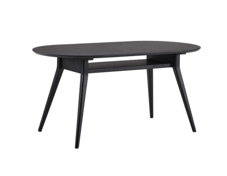 Gable ovaalne söögilaud must külgvaade