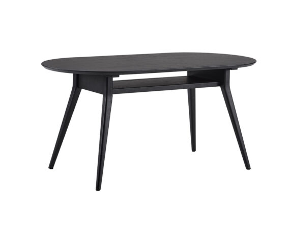 Gable ovaalne söögilaud must külgvaade