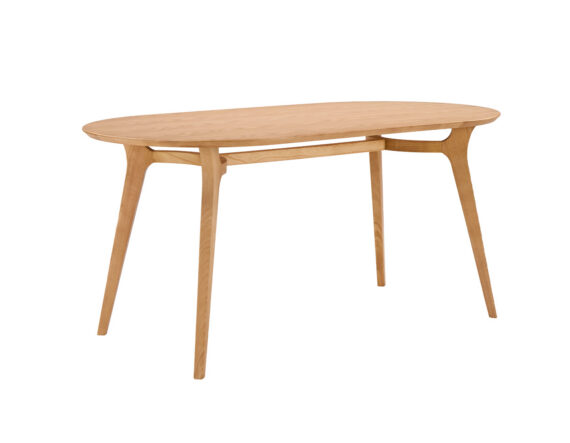 Garbo ovaalne söögilaud naturaalne külgvaade