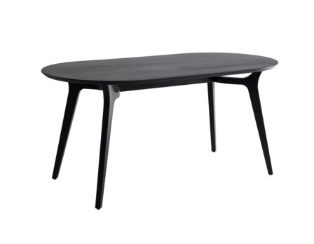 Garbo ovaalne söögilaud must külgvaade