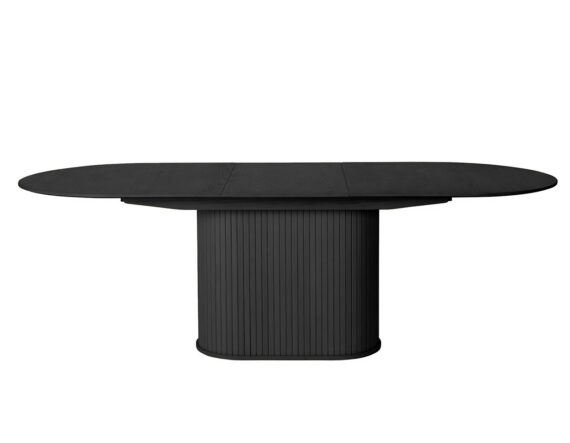 Nola pikendatav söögilaud ovaalne (must) 180-230 cm avatud külgvaade