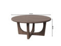 Flow ümar diivanilaud (Ø 90cm) tumepruun mõõdud