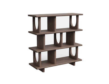 Flow riiul (113 cm) tumepruun külgvaade