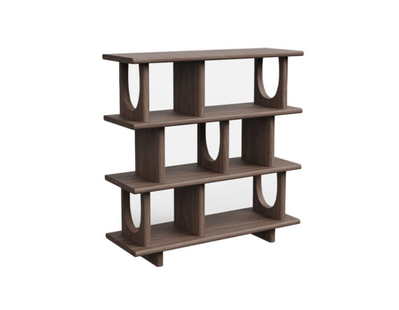 Flow riiul (113 cm) tumepruun külgvaade