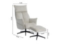 Hope pöörlev recliner tugitool + järi helehall mõõdud