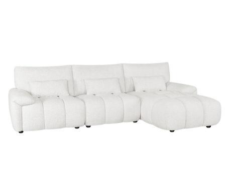 White nurgadiivan parempoolne külgvaade