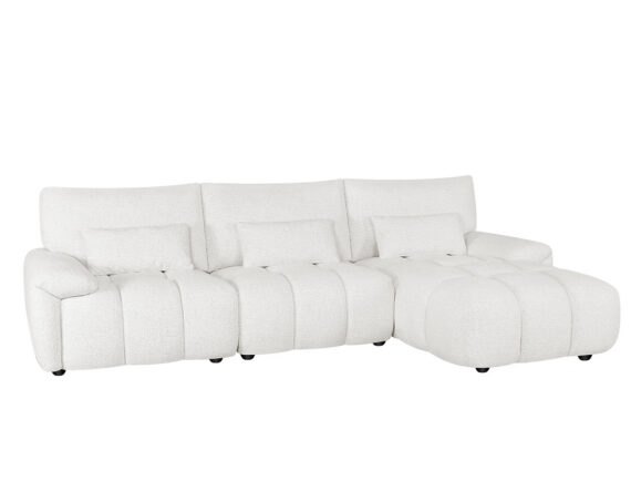 White nurgadiivan parempoolne külgvaade