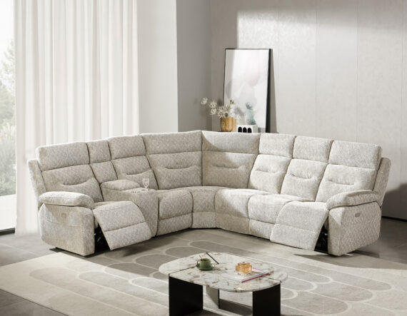 Gilly recliner nurgadiivan (elektriline) beež