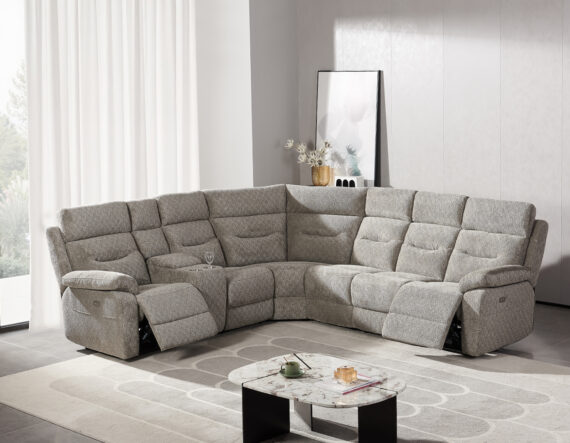 Gilly recliner nurgadiivan (elektriline) helehall