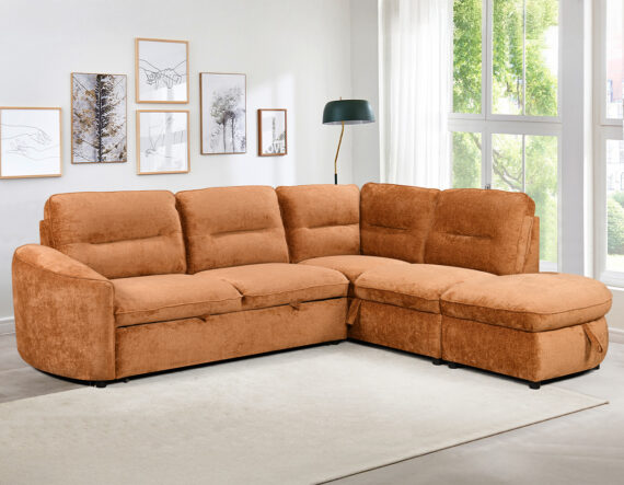 Cameron nurgadiivanvoodi parempoolne, pesukasti ja tumbaga terrakota külgvaade interjöör