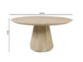 Holland söögilaud (Ø150 cm) valge mõõdud