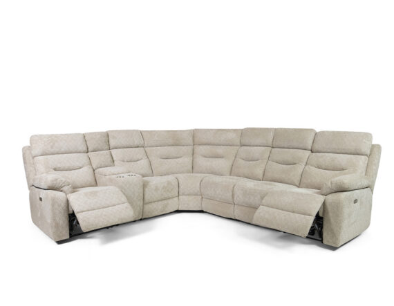 Gilly elektriline recliner nurgadiivan beež avadud vaade