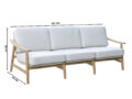 Aiamööbli Masaya 3-kohaline diivan mõõdud