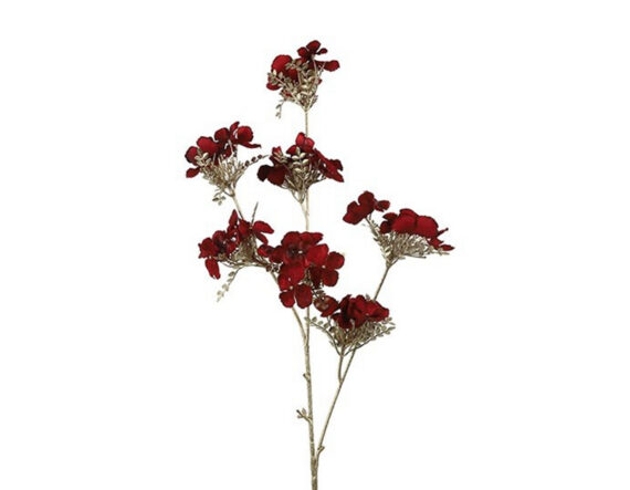 Kunstlill hortensia punane 84cm