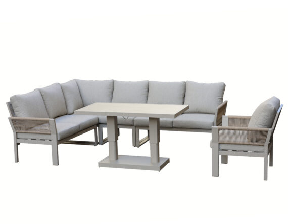 Aiamööbli komplekt Verona (nurgadiivaniga) interjöör külgvaade