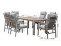 Aiamööbli komplekt Hague (söögilaud + 6 tooli) mõõdud