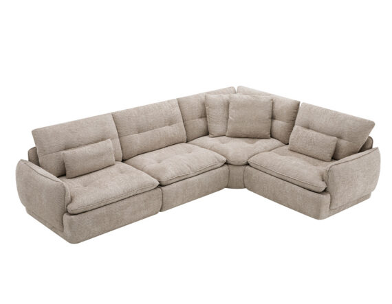 Echo nurgadiivan parempoolne helepruun külgvaade 1