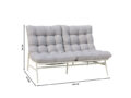 Aiamööbli Bali 2-kohaline diivan (hele) mõõdud