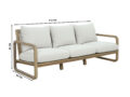 Aiamööbli Lando 3-kohaline diivan mõõdud