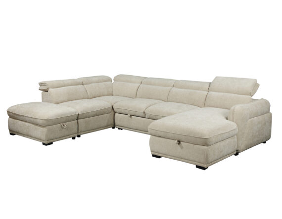 Venice U-kujuline diivanvoodi (beež) parempoolne külgvaade