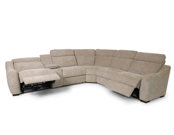 Emerson recliner nurgadiivan (elektriline) pruun avatud vaade 2