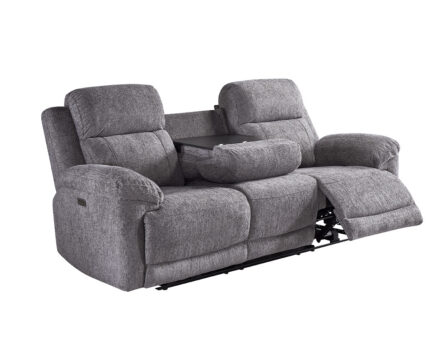 Olsen 3-kohaline recliner diivan (elektriline) helehall külgvaade