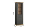 Pontypool vitriinkapp (70 cm) (hall) mõõdud